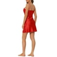 thumbnail image 3 of Unique Bargains Women's Sleepwear Lounge Spaghetti Strap Cami Dress Satin Nightgown, 3 of 5