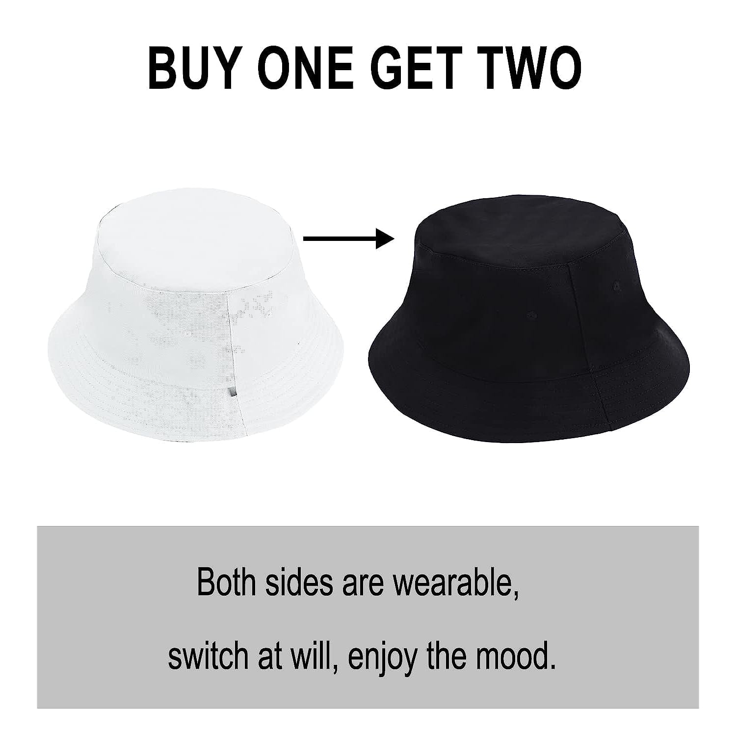 Walmart XXL Oversize Bucket Hat, Unisex Reversible Cotton Hat