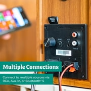 مكبرات صوت رفوف كهربائية تعمل بالطاقة مع مكبر صوت مدمج و 3 برامج تشغيل لتدفق الأقراص الدوارة والتلفزيون والكمبيوتر الشخصي والموسيقى اللاسلكية التي تتميز بتقنية Bluetooth 5 و RCA و Aux (EB10)