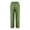 thumbnail image 4 of leijia Womens Casual Linen High Waist Pants Drawstring Loose Fit Summer Pants Trousers with Side Pockets, 4 of 5