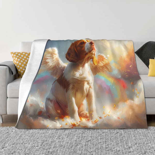 Balery Rainbow English Cocker Spaniel Manta de Franela con Dibujo, Lujo Ultra Suave y Cálido, Antipelusa y Resistente a las Arrugas para Cama, Sofá, Camping -60"x50"
