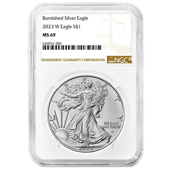 2023-W Burnished $1 American Silver Eagle NGC MS69 Brown Label