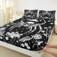 thumbnail image 3 of Castle Fairy Boys Girls Abstract Animal Spider Full Size Sheets 4-Piece,Gothic Skull Breathable Bed Sheets,Floral Flowers Mushroom Lightweight Sheet Sets,Luxury Bedroom Decor, 3 of 7
