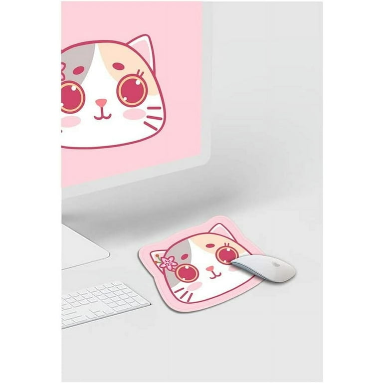 DanceeMangoo Kawaii Anime Desk Mat Cute Cat Ear Mouse Pad Large Computer  KeyboardGamer Cartoon Harajuku Gaming Notebook Accessories (Pink cat,80x40