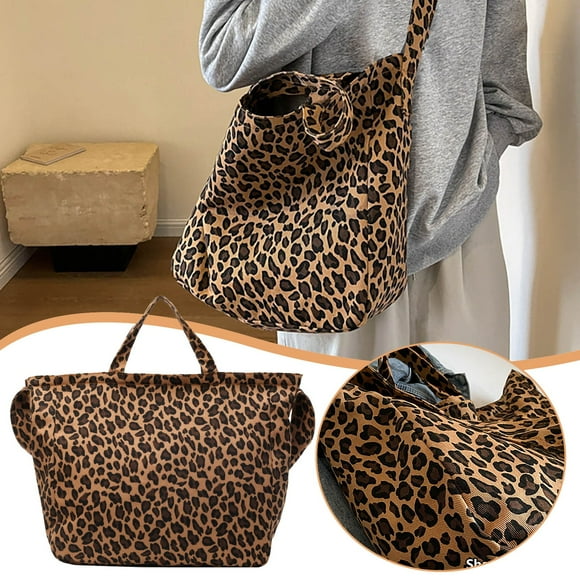 iTNHFP Tote Bag Women's Large Canvas Handbag Casual Leopard Print Shoulder Bag Crossbody Handbag Cloth Material Shoulder Bag Small Women's Bag