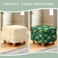 thumbnail image 6 of SCRAWLGOD St. Patrick's Day Shamrock Clover White Green Stretch Ottoman Cover, Ottoman Slipcover Sofa Cover Footstool Protector Storage Ottomans Covers Furniture Protector Washable Square Slipcover, 6 of 7