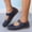 Blue, variant on Womens Leather Closed-Toe Hollow Sandals with Adjustable Hook and Loop Comfy Orthopedic Soft Slip On Mary Jane Shoes for Summer Going Out Shoes