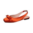 thumbnail image 2 of IEMIEMIEM Women's Slingback Flats Bow Comfortable Square Toe Flats for Women Dressy Slip On Casual Work Office Party Flats Dress Shoes Saffron 8 Wide, 2 of 3