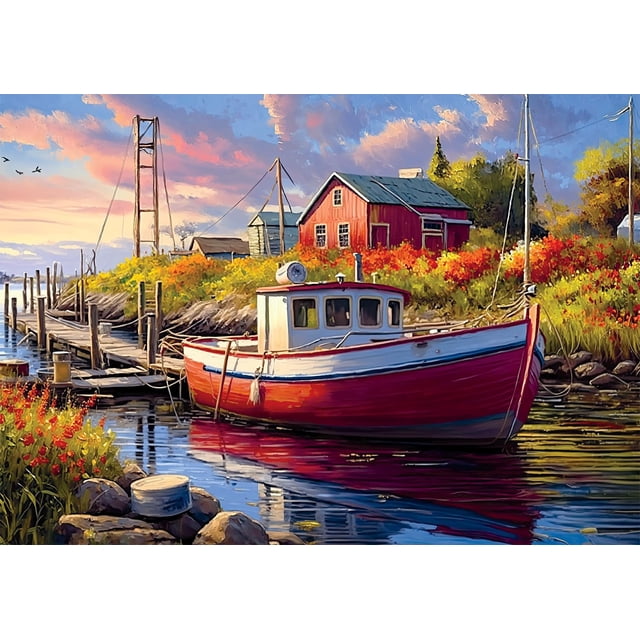 Rompecabezas Buffalo Games Imagine It Images Old Boathouse 500 piezas