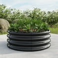 thumbnail image 5 of Galvanized Raised Garden Bed 4x4x1 FT, Durable Metal Round Bottomless Planter Box for Vegetables & Flowers, Modular Design with Easy Assembly, Black, 5 of 6