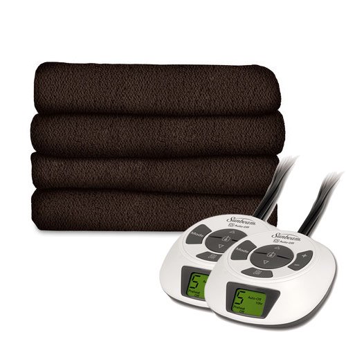 Sunbeam LoftTec Premium Soft Electric Heated Blanket, King Size Walnut