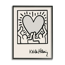 Stupell Industries Contemporary People Outline Heart Symbol Keith Haring Framed Wall Art, 16 x 20, Design by Ros Ruseva