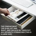 thumbnail image 6 of PureCasa Self-Adhesive Under Desk Drawer, Slide Out Hidden Desk Organizer Pencil Storage Box, Attachable Desktop Organizers for Office and Home, 1 Pack, White, Medium, 9.6"x7.3"x2.6", 6 of 7