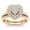 H374 Rose Gold, variant on 2pcs His and Hers Wedding Ring Sets Couples Engagement Rings Women and Men 925 Sterling Silver AAA Cubic Zirconia Multi-Layer Heart Shaped