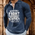 thumbnail image 2 of Aayomet Mens Graphic T-Shirts Long Sleeve Street Fashion Pullover Casual Men's T Shirt Breathable Zipper Shirt (Blue, L), 2 of 3