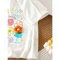 thumbnail image 2 of Camiseta de verano con estampado floral para niña: cuello redondo, manga corta, algodón transpirable con diseño floral 3D colorido, ideal para niñas., 2 of 4