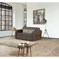 thumbnail image 4 of Ottomanson Bolt Microsuede Convertible Loveseat with Storage, Dark Brown, 4 of 9
