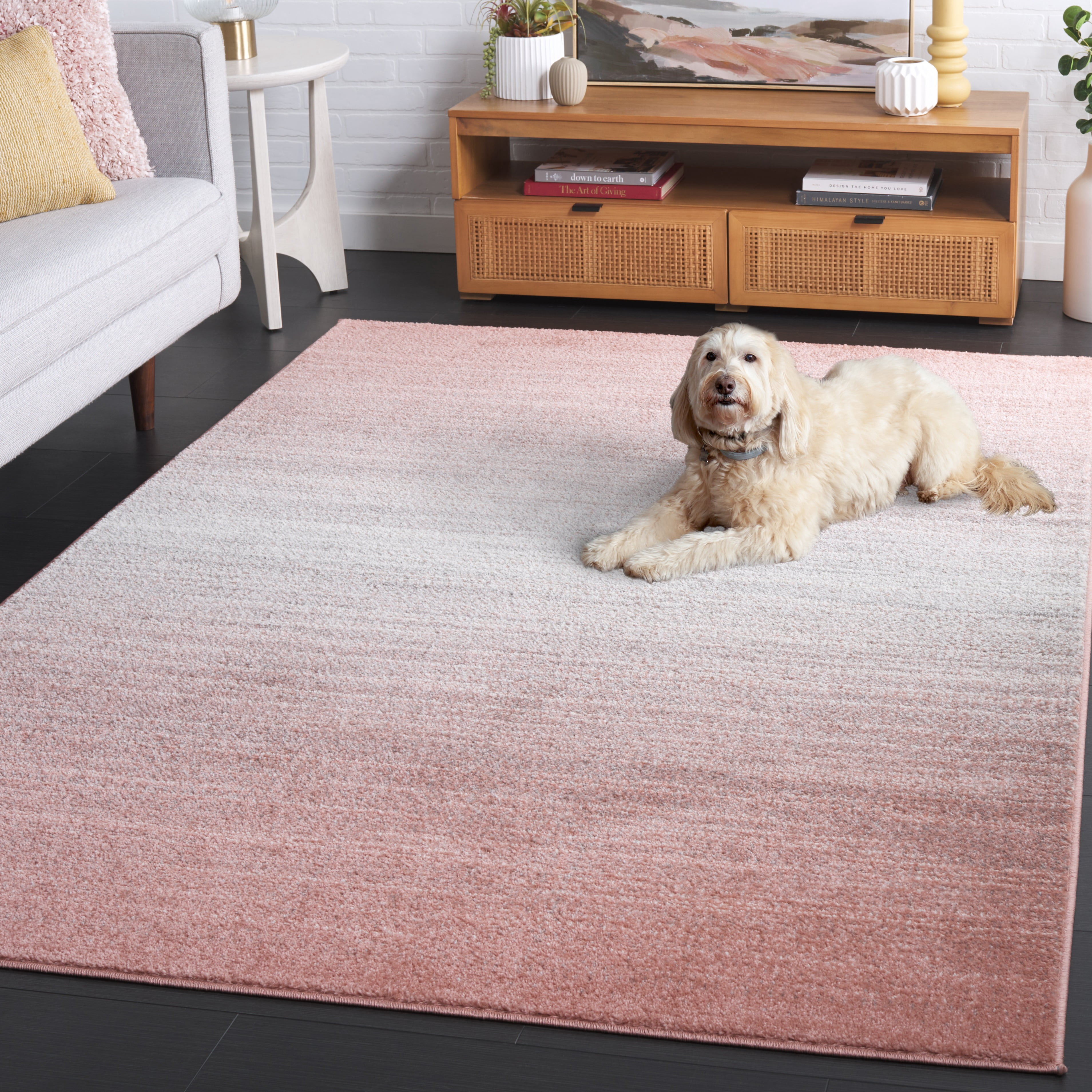 SAFAVIEH Adirondack Cleves Abstract Area Rug, Blush/Grey, 5'1" x 7'6"