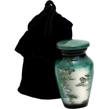 RUZIOON Lovely Butterfly Cremation Small Keepsake Qnty 1 - Keepsake Urn for Human Ashes with 1 Velvet Box Bag-Mini Keepsake Urn - Affordable Keepsake Urn (3 cu.in)