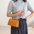 thumbnail image 4 of Bolsa De Hombro Bolso bandolera acolchado con hilo bordado de rombos para mujer (naranja) Ehuebsd Para Estrenar, 4 of 6