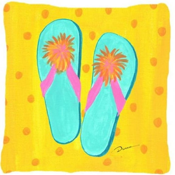 Flip Flops Yellow Indoor & Outdoor Fabric Decorative Pillow