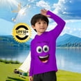 thumbnail image 2 of HAOTAGS Kids Sun Protection Hoodie,Long Sleeve UV Protection Fabric Hooded Design Breathable Stretch Blend Purple 9-10T, 2 of 6
