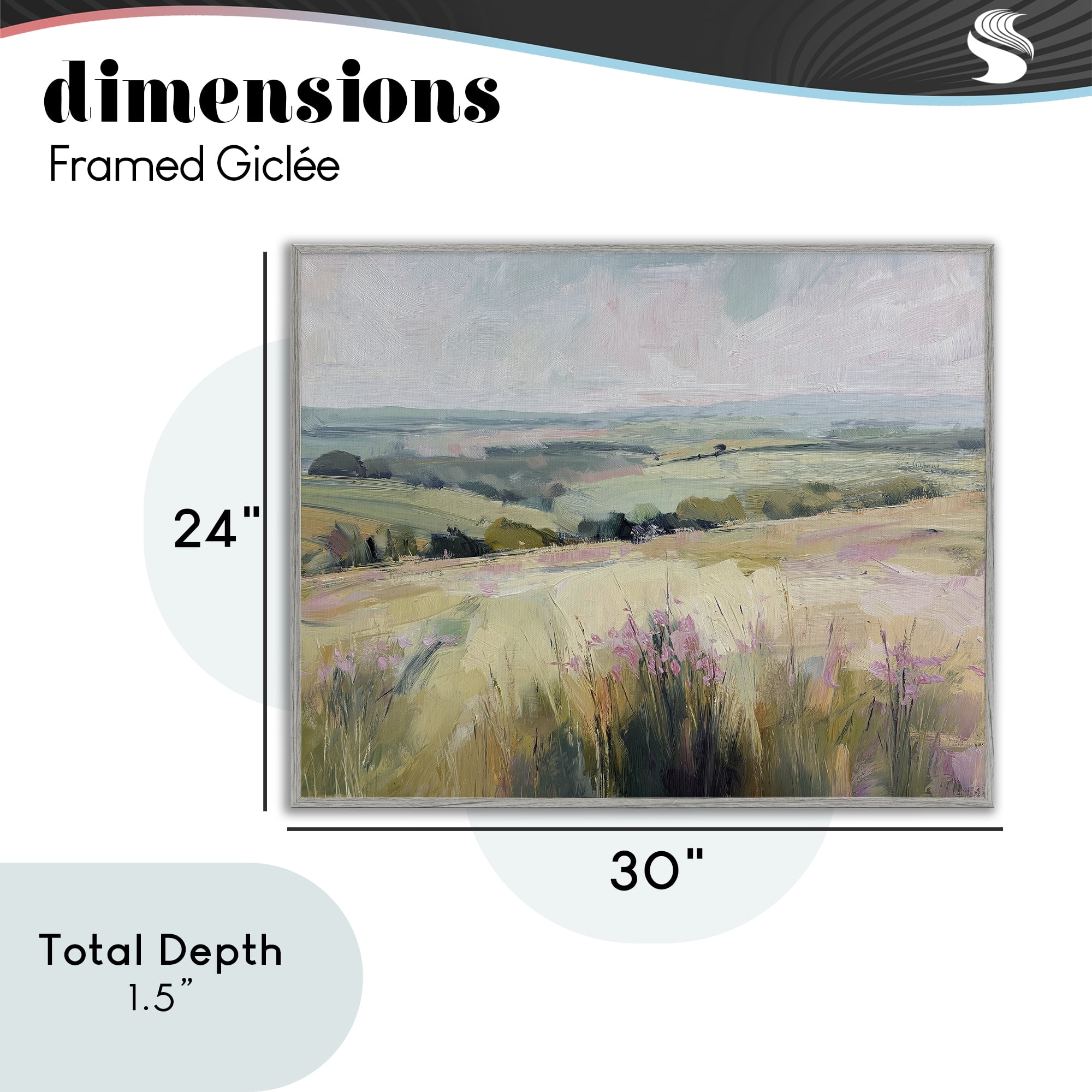 Stupell Industries Summer Meadow Viewpoint Gray Framed Giclee Art, design by Svetlana Aleynikova