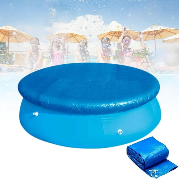 10-Foot Round Pool Cover, Solar Pool Cover for Above Ground Pools, Waterproof and Dustproof, For Round Above Ground Inflatable Swimming Pools