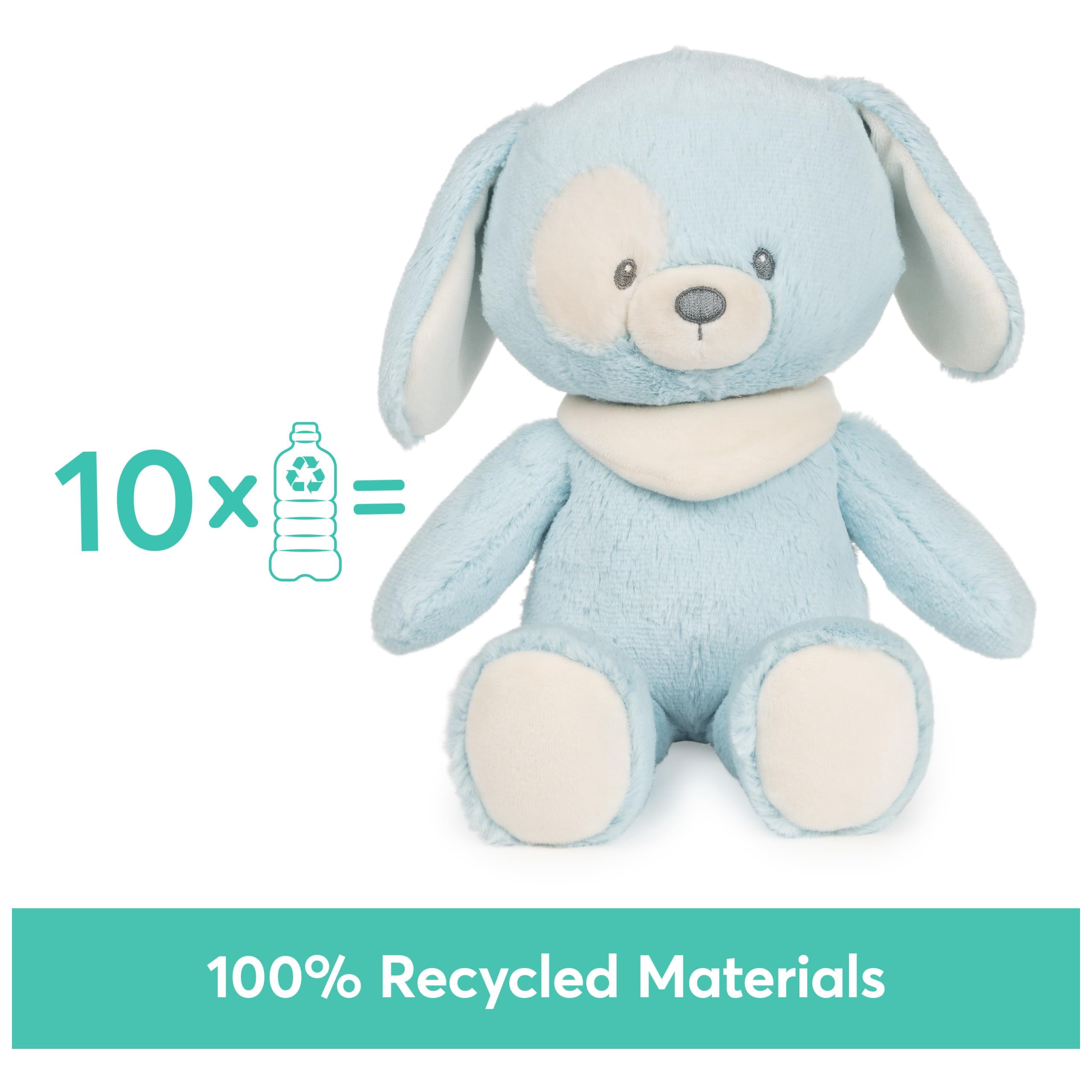 GUND Baby Sustainable Puppy Plush, Stuffed Animal Made from Recycled Materials, Spring Decor, Easter Gift for Babies and Newborns, Blue/Cream, 13