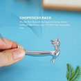 thumbnail image 4 of Pack of 5 Pcs Zinc Alloy Chopsticks Spoon Forks Knives Tableware Rest Rack Set, Silver Bow Tie Cat Stand, 4 of 5