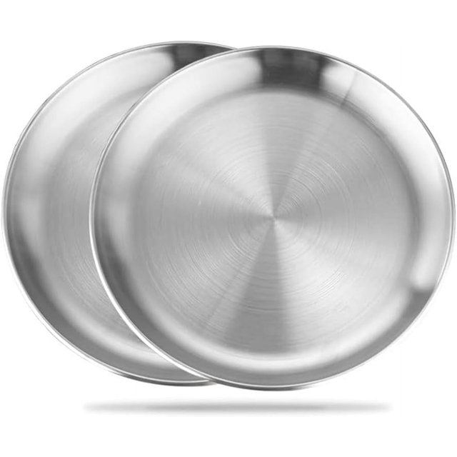 Soro Essentials - Juego de 2 bandejas de aluminio para pizza de 6" estilo coupé - Bandeja para hornear pizza Bandeja para pizza Bandeja para pizza Bandeja redonda para hornear pizza Bandeja para