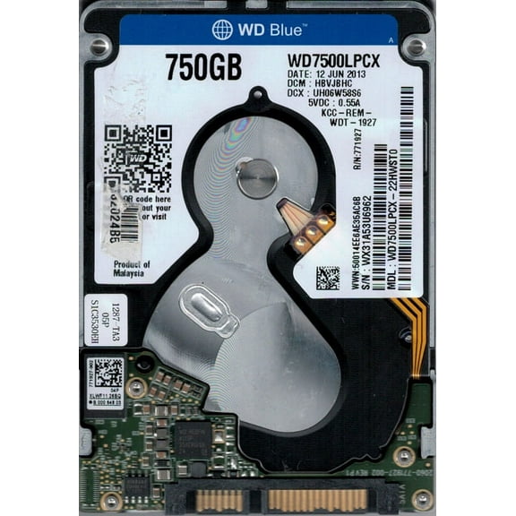 WD7500LPCX-22HWST0 DCM: HBVJBHC WX31A Western Digital 750GB