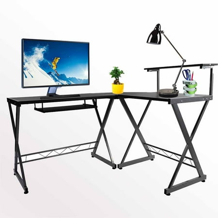 Ktaxon Modern L Shaped Desk Corner Computer Desk Pc Latop Study