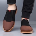 thumbnail image 3 of Men's Two-Tone Suede Slip-On Casual Shoes - Color Block Loafers, 3 of 9