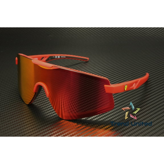 FERRARI SCUDERIA FZ6009U 514 6Q Matte Red Mirror Red 47 mm Men's Sunglasses