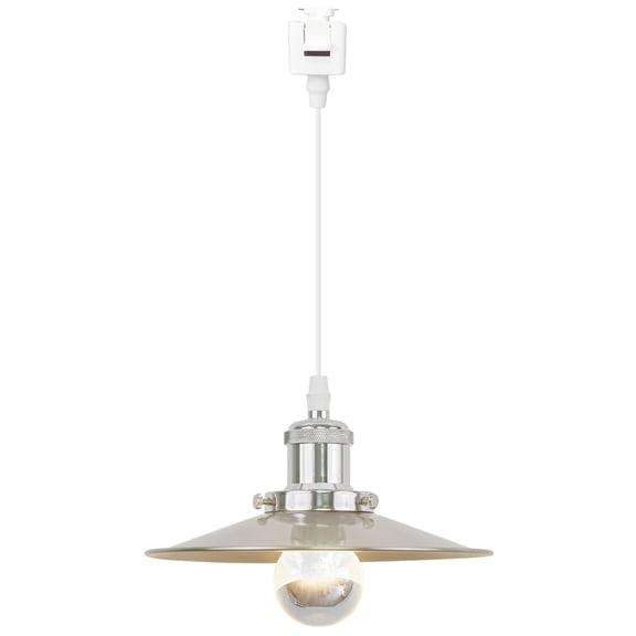 Kiven Anti Glare J-Type Track Lighting Pendants, 1-Light J Track Pendant Lights,Industrial J Track Light Pedant for Kitchen Island Restaurant Hallway, Chrome