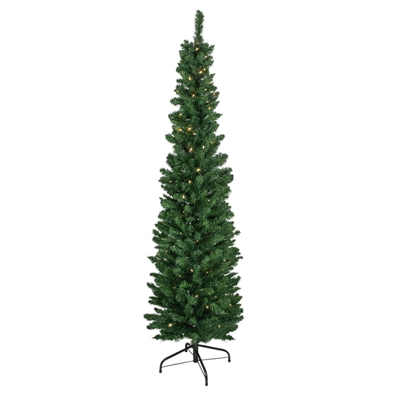 Northlight Pre-Lit Pencil Northern Balsam Fir Artificial Christmas Tree - 6' - Warm Clear LED Lights