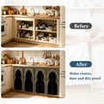 thumbnail image 4 of Double Arches Cabinet Curtains for Kitchen 28"W x 51"L, Vintage Traditional Black Gold Floral Symmetrical Under Sink Skirt Magic Tape Short Curtain Decorative Privacy Panel for Pantry Cabinet Opening, 4 of 9