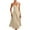 Khaki, variant on CHGBMOK Womens Dresses Elegant French Waist Belt Pocket Slim Suspender Dress Sizes S-3XL