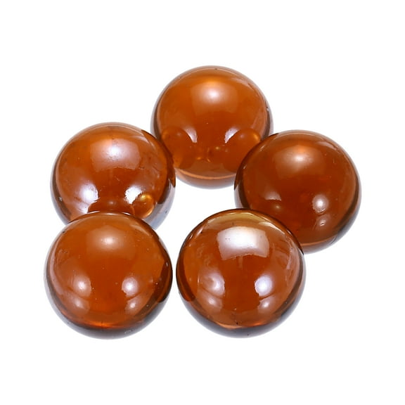 Glass Beads,5pcs Round Glass Gemstone Brown 0.23lbs (0.98") Glass Marbles Pebbles for Vase Fillers Aquarium Decor DIY Craft