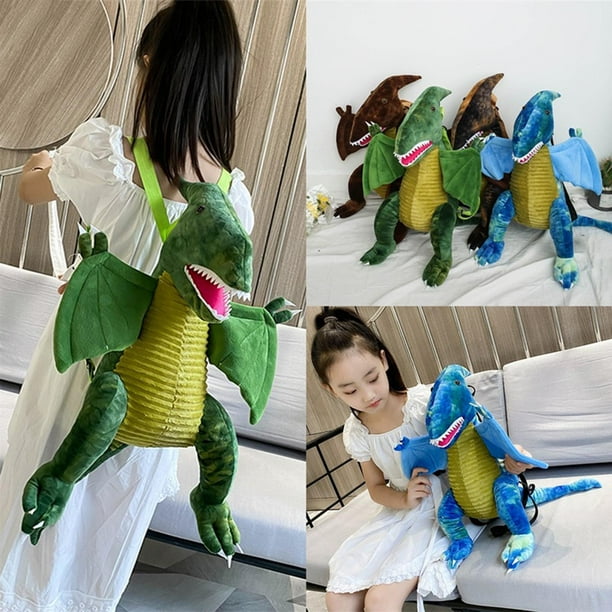 Mochila de dinosaurio 3D de 1 Uds. felpa creativa con correas ajustables almacenamiento suave para aperitivos Azul Yuyangstore Paquete de dia de dinosaurio Walmart en linea