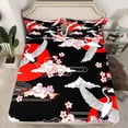 thumbnail image 2 of Homewish Cartoon Crane Animal Bed Sheets, Japanese Cherry Blossoms King Sheets, Tokyo Cloud Sun Sheet Set, Breathable Home Decor, 4pcs, 2 of 7