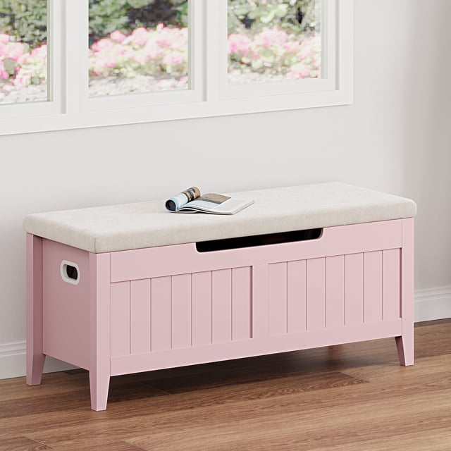 Garvee Banco de Almacenamiento de Madera con Tapa Abatible y Asiento Acolchado – 118 kg, para Recámara y Sala