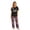 8# Women, variant on Short Sleeve Family Matching Pajamas Halloween Scary Face Top Vintage Halloween Symbol Pattern Long Pants