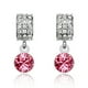 thumbnail image 1 of Aretes Ocean Heart OH16-779 baño de oro blanco con incrustaciones de cristales en color blanco y rosa, 1 of 2