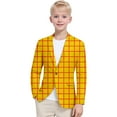 thumbnail image 2 of Jackets for Girls Boys Long Sleeve Plaid Printed Lapel formal Suit Button Fashion Coat Business Suit for Kids Casual Relaxed Fit, 2 of 4