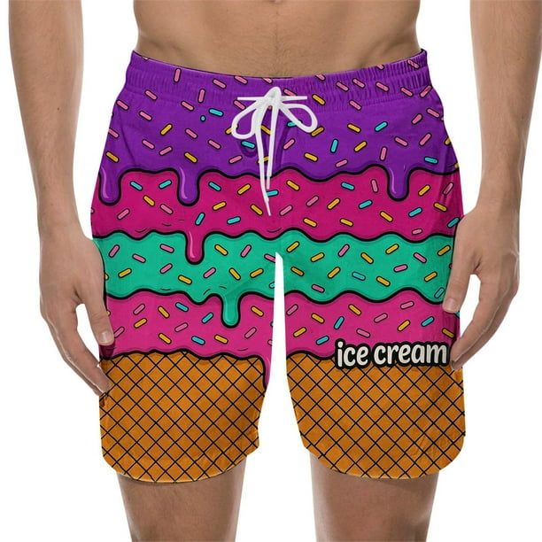 WILLBEST Pantalones Cortos Casuales para Hombre, para Playa, Natación y Entrenamiento, Diseño Elegante con Cordones y Estampado de Hielo Derretido para Cada Temporada.
