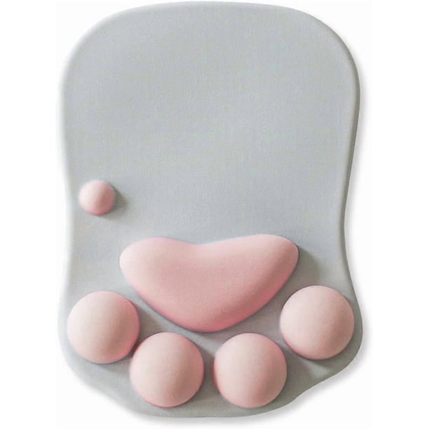 Cute Office Mouse Pad with Wrist Support Cat Paw Design, Gifts for Office Desk Home Gaming Kawaii Stuff Gifts, Ergonomic Mouse Pad with Wrist Rest Cut