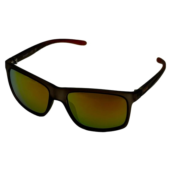 Timberland Shiny Black Mens Plastic Rectangle Wrap Sunglass Green Lens TB7255 1C
