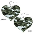 thumbnail image 2 of Heart Earrings Camouflage Print Dangling Heart Drop Earrings For Women Love Dangle Earrings Gift, 2 of 6